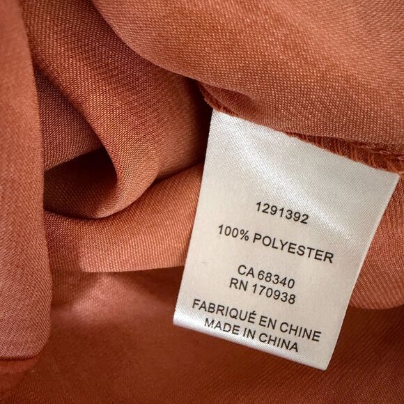 Maison d Amelie Smocked Blouse Shirt Top V Neck Orange XS NWT - Picture 5 of 6